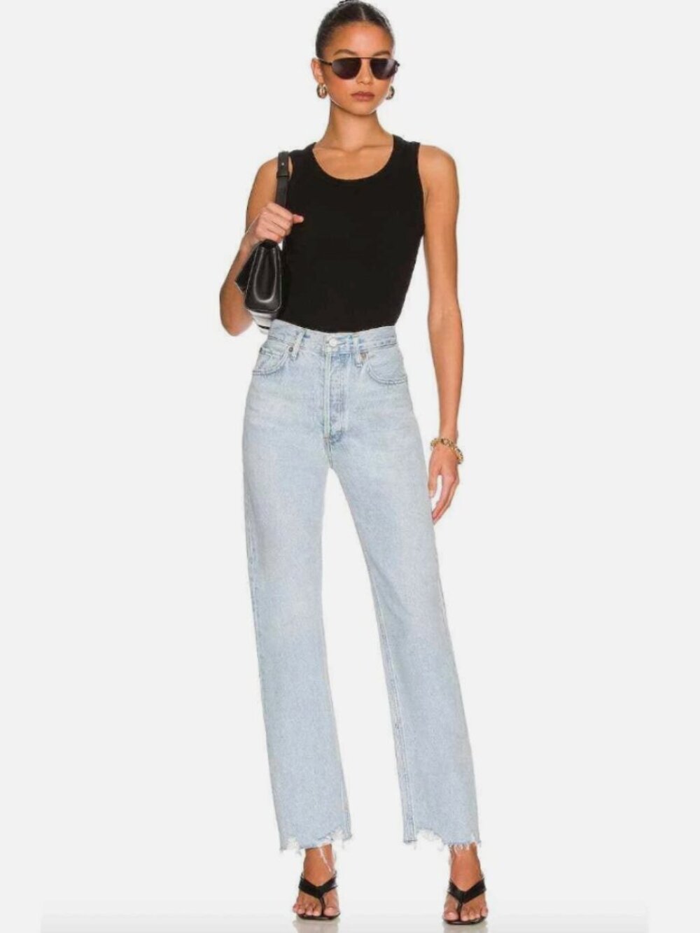 AGOLDE 90s Pinch Light Wash Buttonfly Organic Cotton Straight Leg Jeans 26 $230